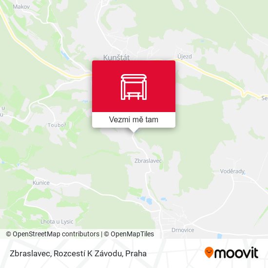 Zbraslavec, Rozcestí K Závodu mapa