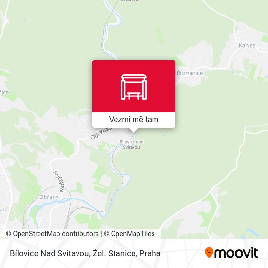 Bílovice Nad Svitavou, Žel. Stanice mapa