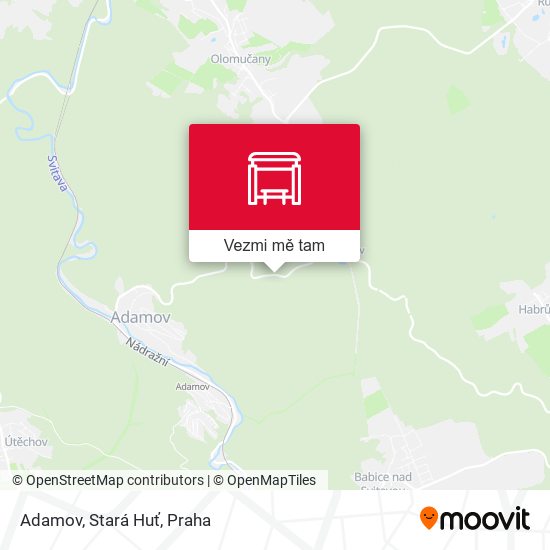 Adamov, Stará Huť mapa