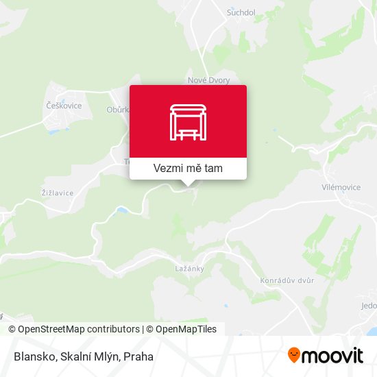 Blansko, Skalní Mlýn mapa