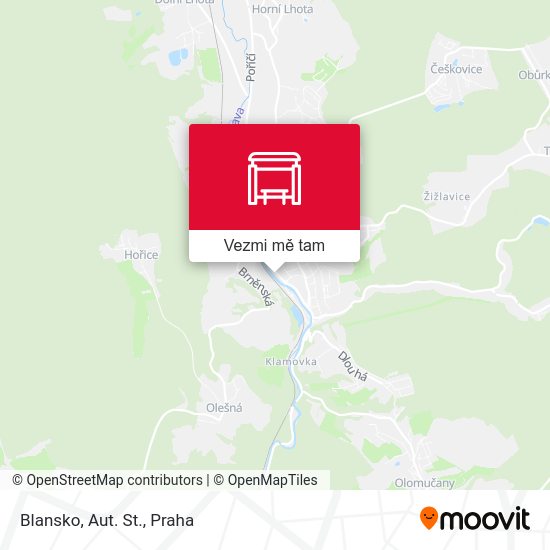 Blansko, Aut. St. mapa