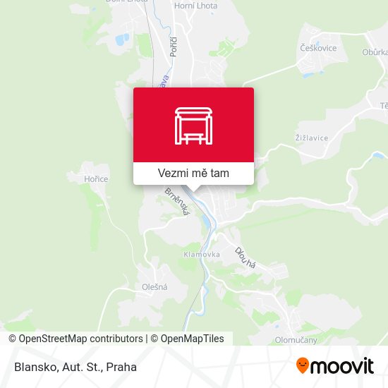 Blansko, Aut. St. mapa