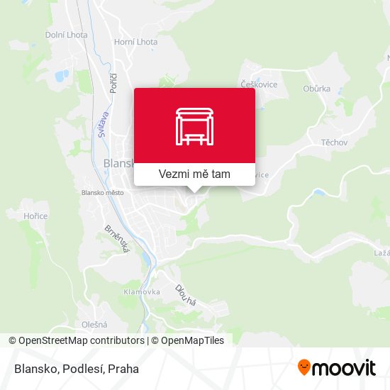Blansko, Podlesí mapa