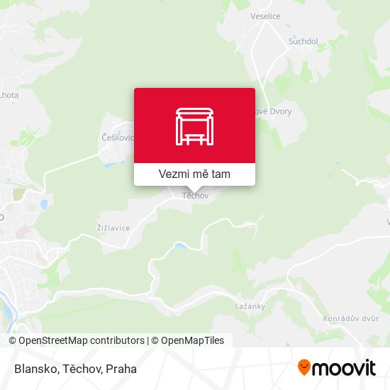 Blansko, Těchov mapa