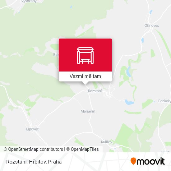 Rozstání, Hřbitov mapa
