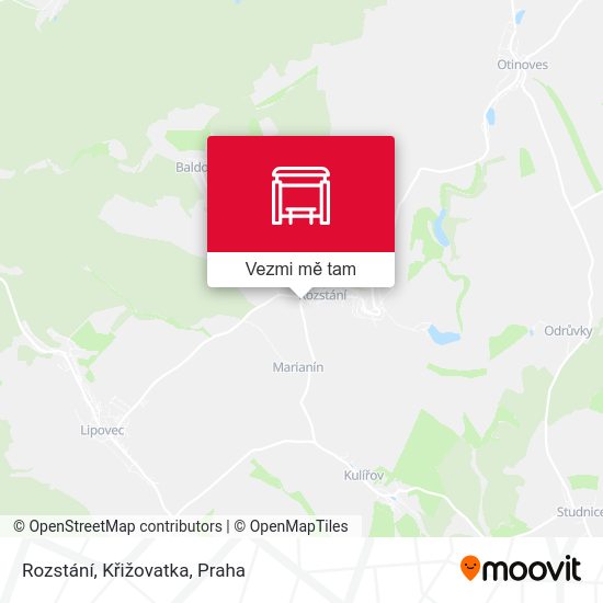 Rozstání, Křižovatka mapa