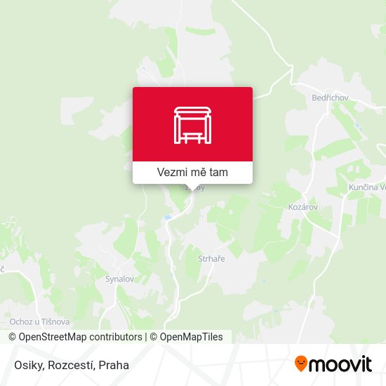 Osiky, Rozcestí mapa