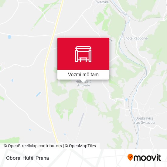 Obora, Hutě mapa