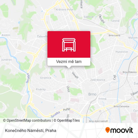 Konečného Náměstí mapa