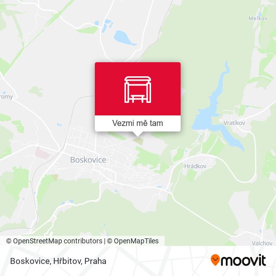 Boskovice, Hřbitov mapa