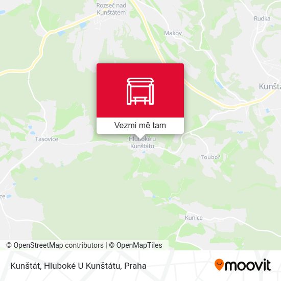 Kunštát, Hluboké U Kunštátu mapa