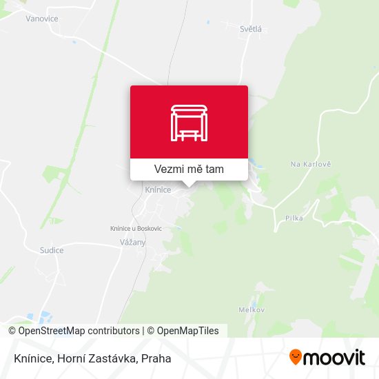 Knínice, Horní Zastávka mapa