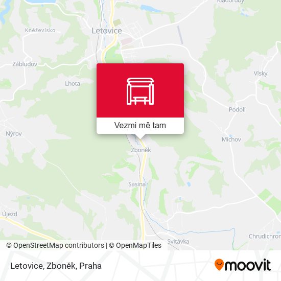 Letovice, Zboněk mapa