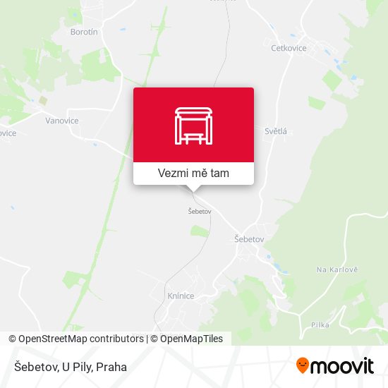 Šebetov, U Pily mapa