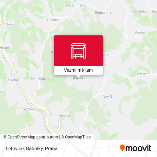 Letovice, Babolky mapa
