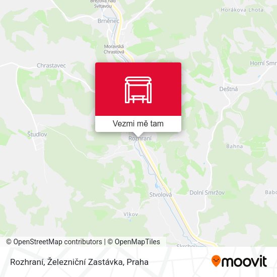 Rozhraní, Železniční Zastávka mapa