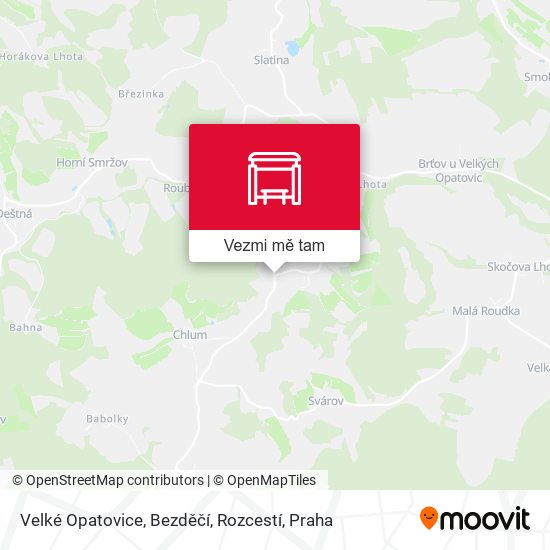 Velké Opatovice, Bezděčí, Rozcestí mapa