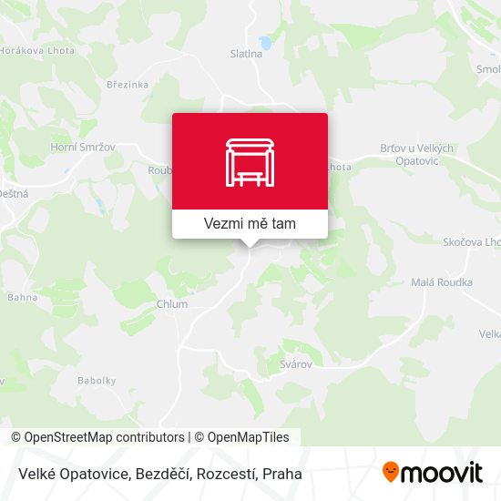 Velké Opatovice, Bezděčí, Rozcestí mapa