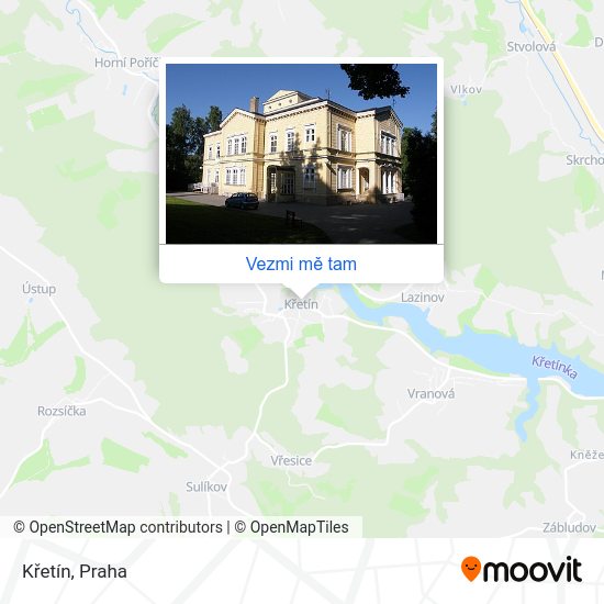 Křetín mapa