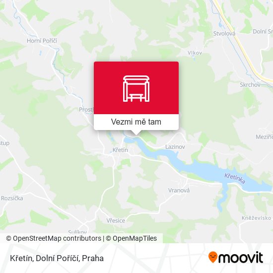 Křetín, Dolní Poříčí mapa