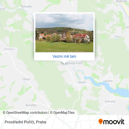 Prostřední Poříčí mapa