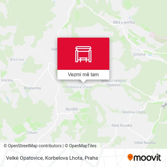 Velké Opatovice, Korbelova Lhota mapa