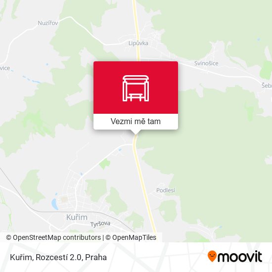Kuřim, Rozcestí 2.0 mapa