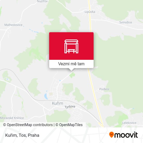 Kuřim, Tos mapa