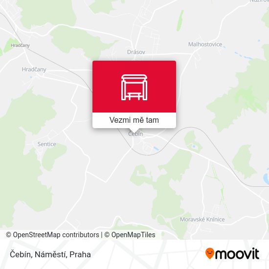 Čebín, Náměstí mapa