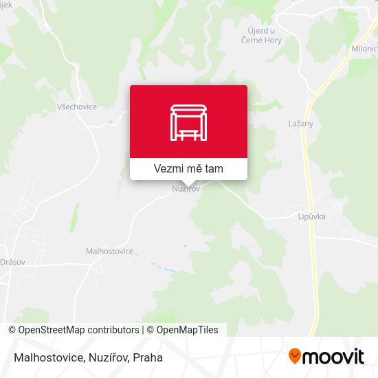 Malhostovice, Nuzířov mapa
