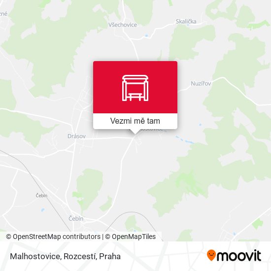 Malhostovice, Rozcestí mapa