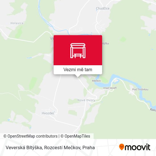 Veverská Bítýška, Rozcestí Mečkov mapa