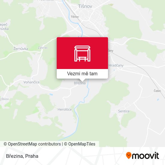 Březina mapa