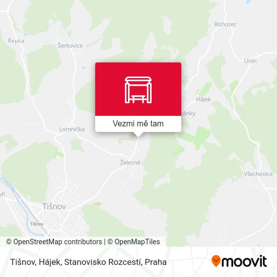 Tišnov, Hájek, Stanovisko Rozcestí mapa