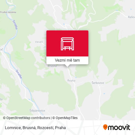 Lomnice, Brusná, Rozcestí mapa