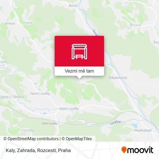 Kaly, Zahrada, Rozcestí mapa