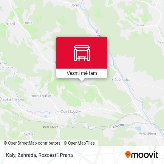 Kaly, Zahrada, Rozcestí mapa