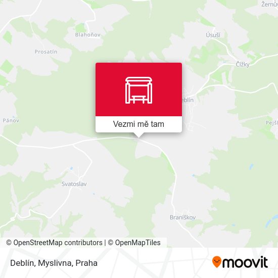 Deblín, Myslivna mapa