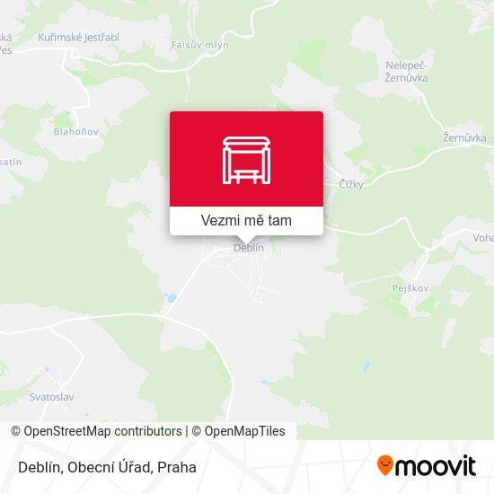Deblín, Obecní Úřad mapa