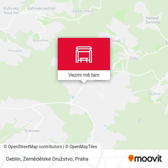 Deblín, Zemědělské Družstvo mapa