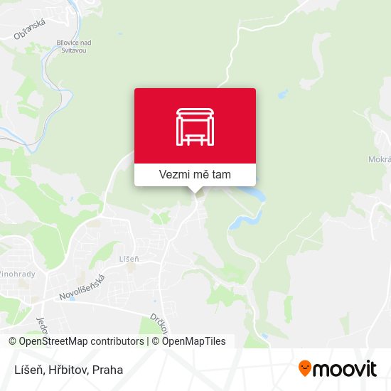 Líšeň, Hřbitov mapa
