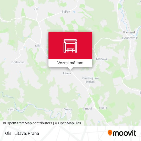 Olší, Litava mapa