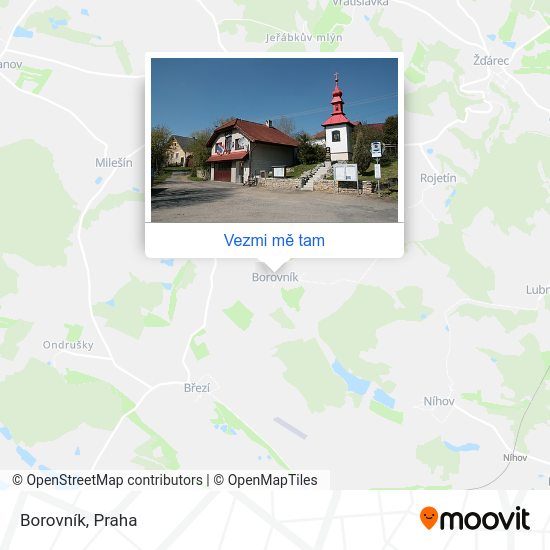 Borovník mapa