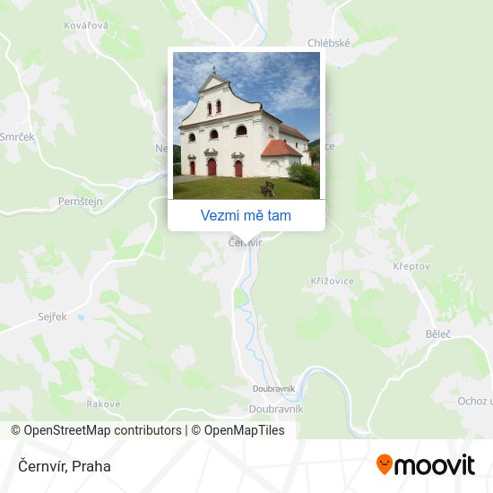 Černvír mapa
