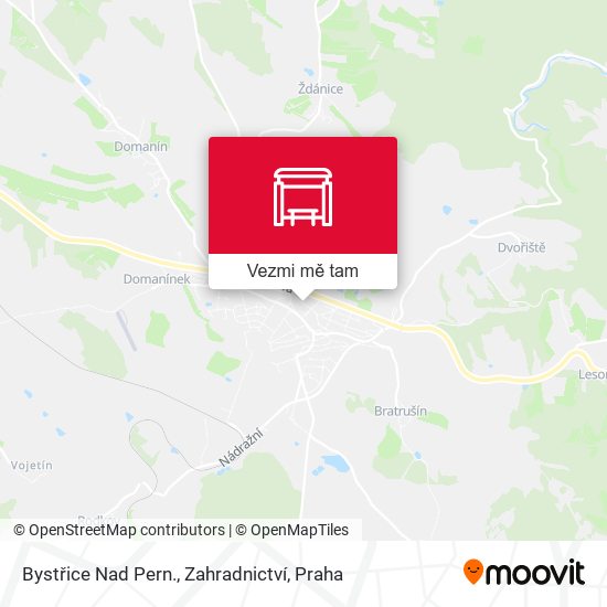 Bystřice Nad Pern., Zahradnictví mapa