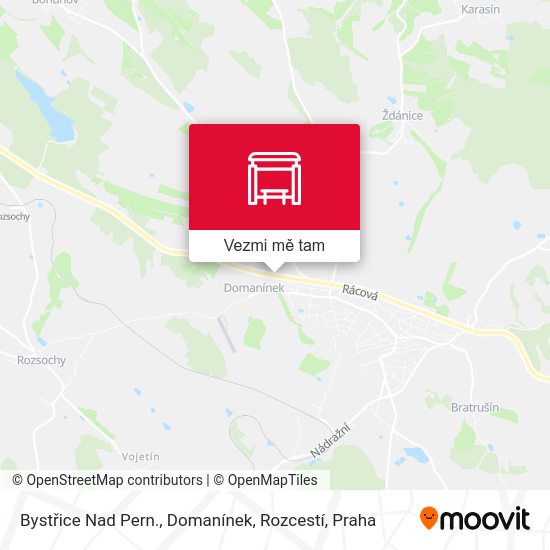Bystřice Nad Pern., Domanínek, Rozcestí mapa