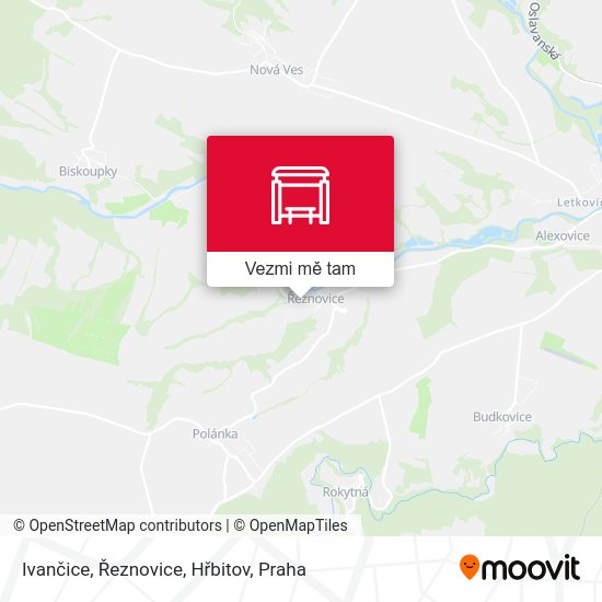 Ivančice, Řeznovice, Hřbitov mapa