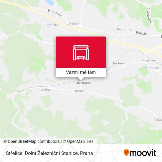 Střelice, Dolní Železniční Stanice mapa