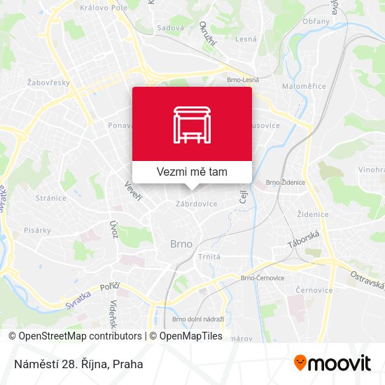 Náměstí 28. Října mapa