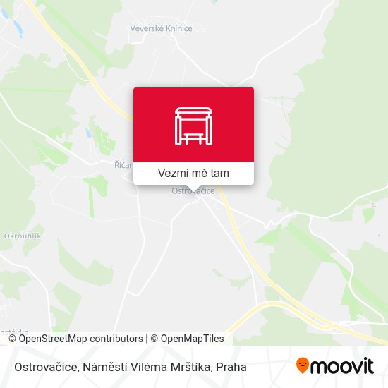 Ostrovačice, Náměstí Viléma Mrštíka mapa